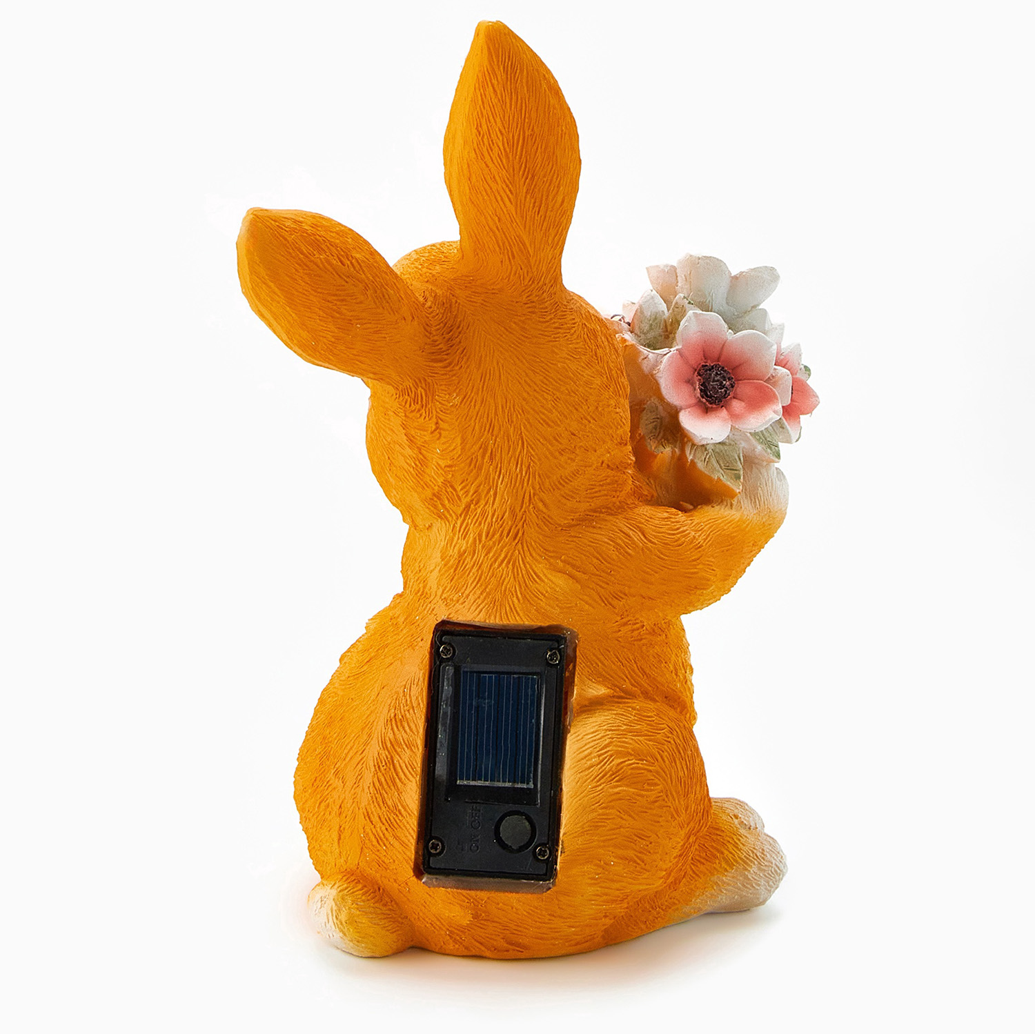 Садовая фигура с подсветкой "Зайка с букетом" 17х11х22см   10824126