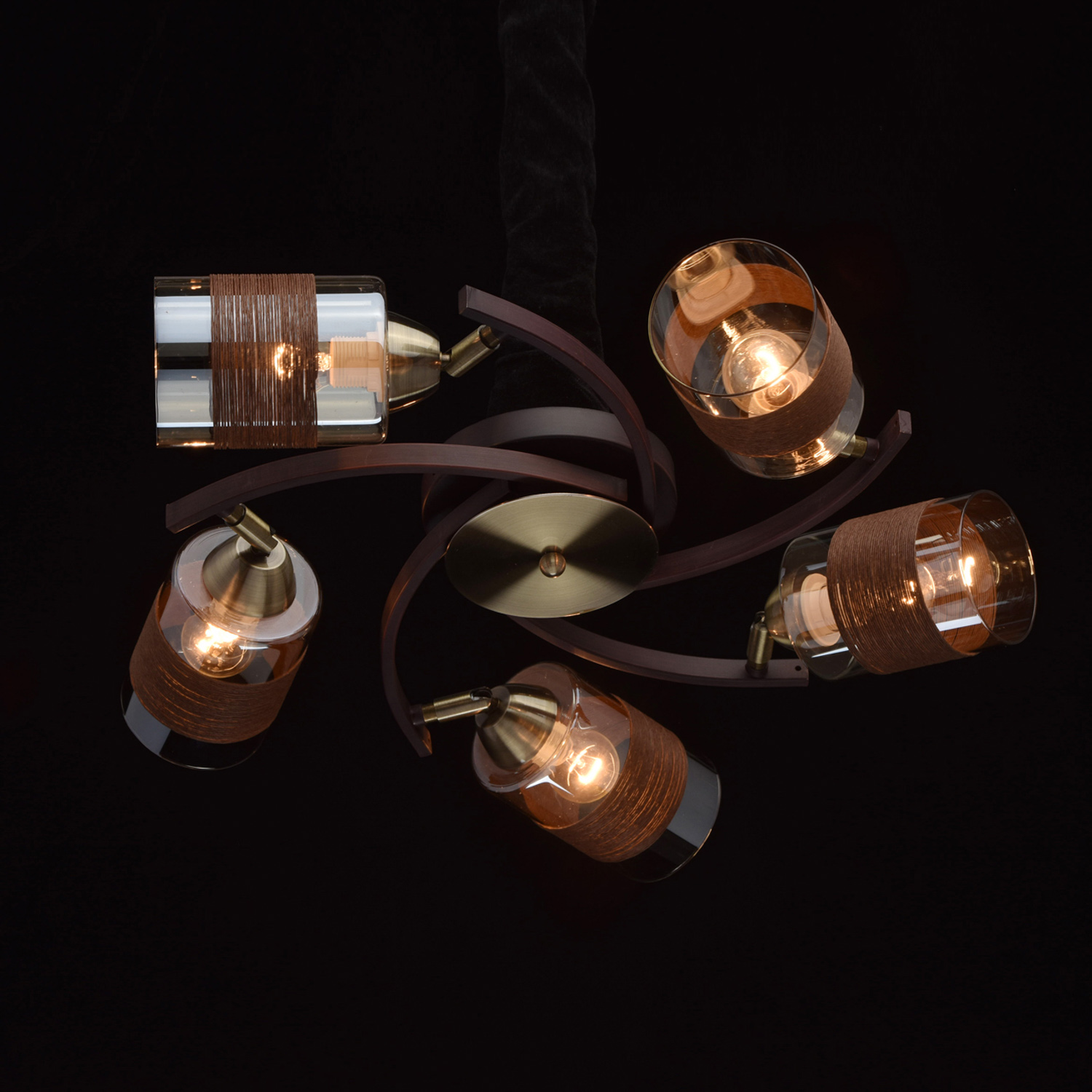 Люстра De City 638012705, Е14, 5 ламп, 60 Вт, цвет античная бронза/коричневый