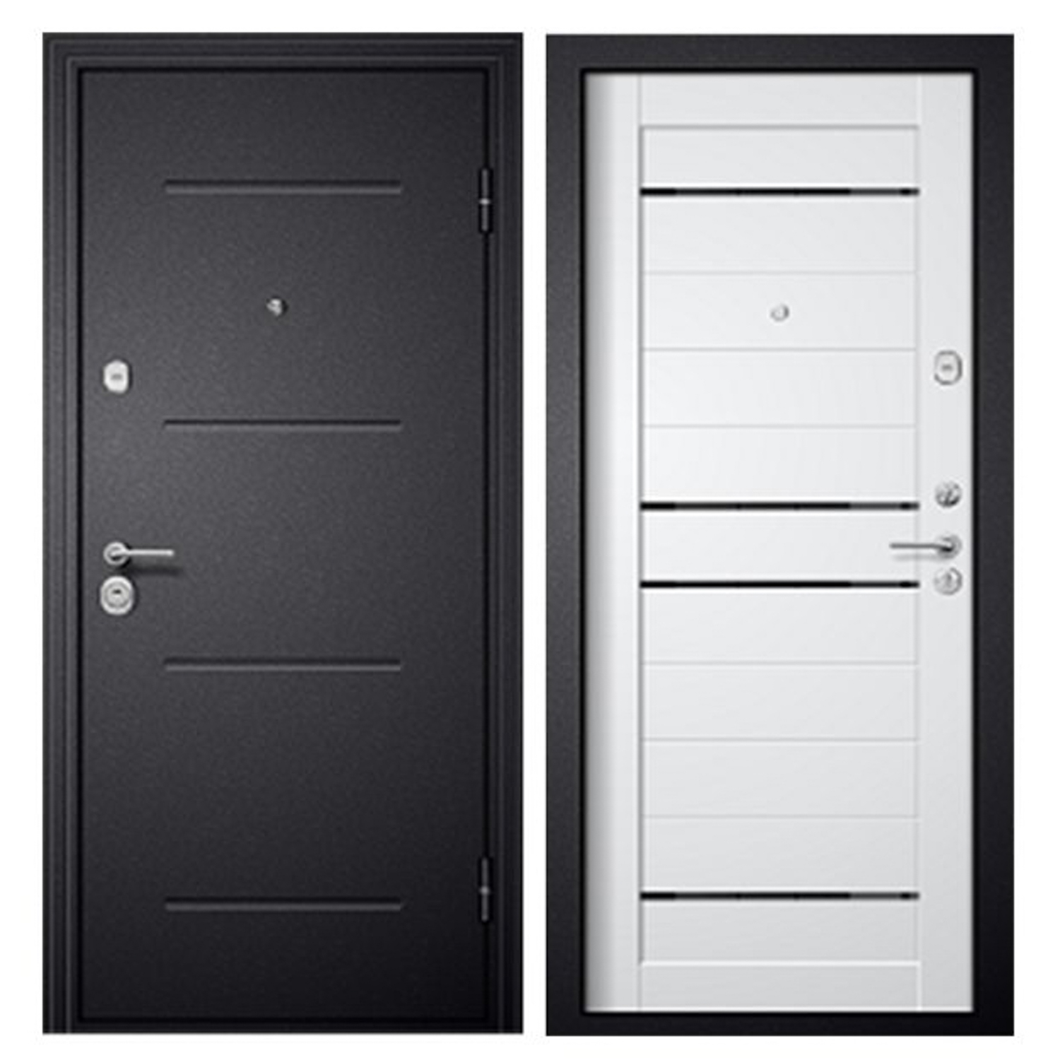 Дверь входная Двери Гуд М-3 GOODMAN, 860х2050х80 мм, со стеклом, правая, черный шелк/белый Дверь входная Двери Гуд М-3 GOODMAN, 860х2050х80 мм, со стеклом, правая, черный шелк/белый