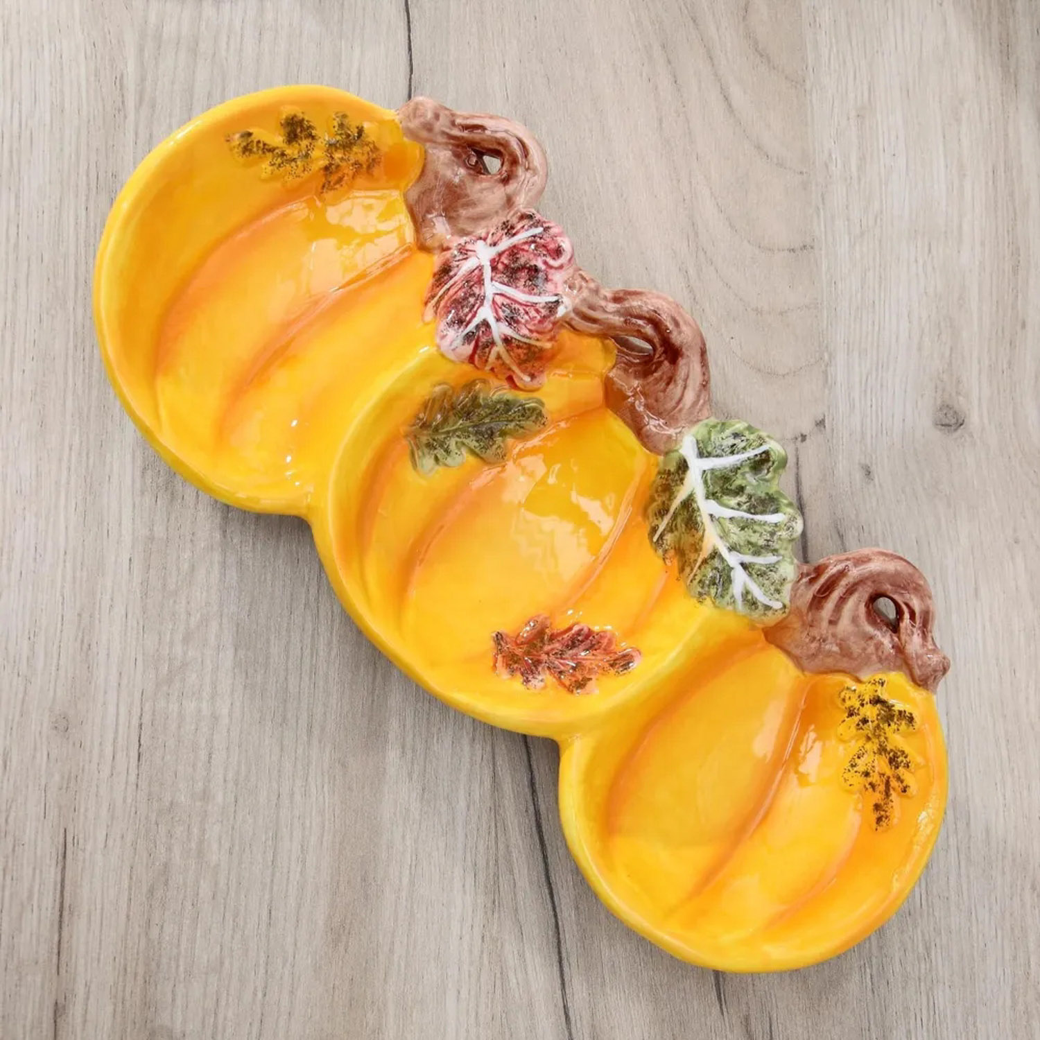 яяяМенажница 3 секции "Тыковки" 31,5х14х4 см   5362004