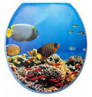 Сиденье для унитаза Delphinium Озорные рыбки, 41х36х4 см, синий Сиденье для унитаза Delphinium Озорные рыбки, 41х36х4 см, синий