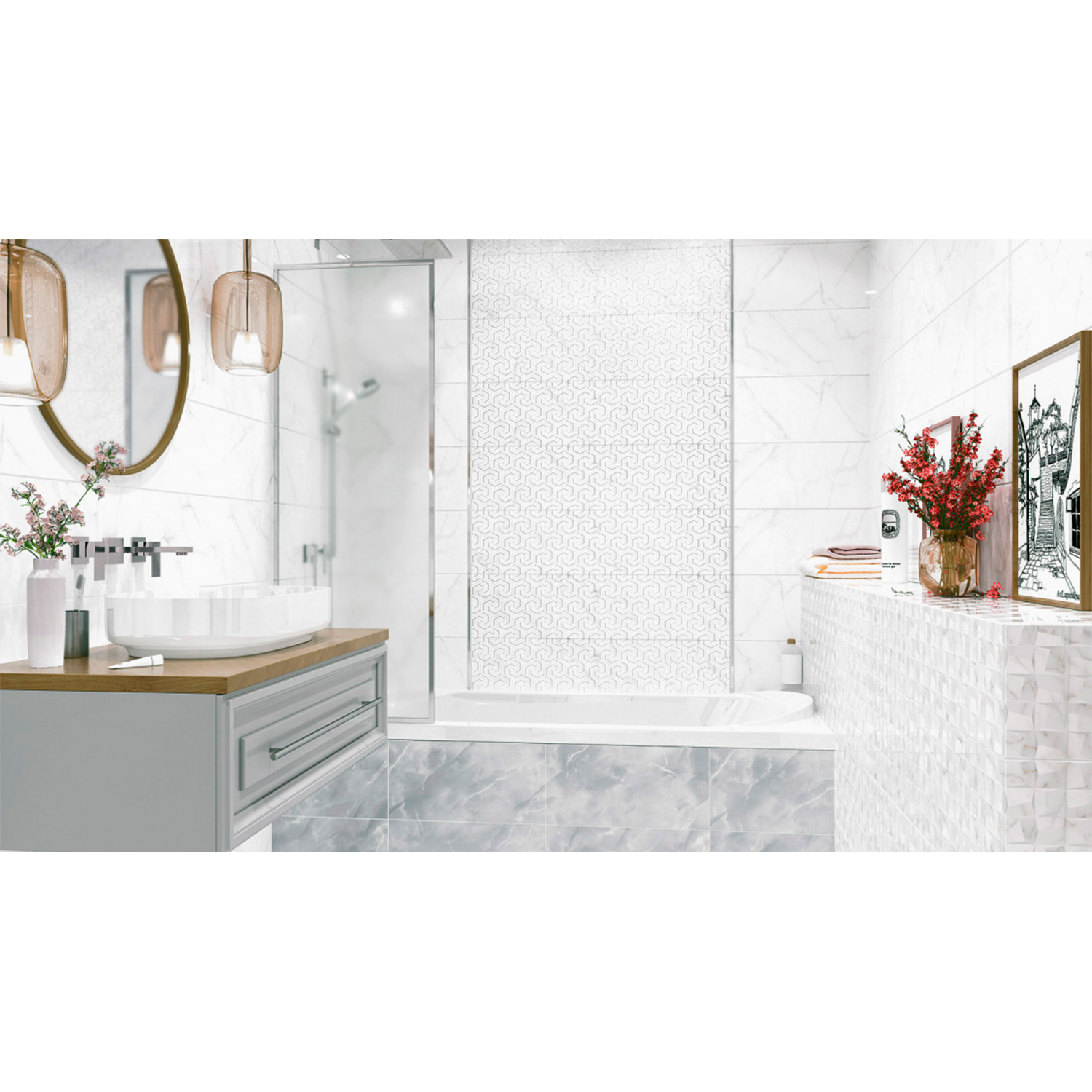 Плитка 41.8х41.8 см напольная 1.92 м² Alma Ceramica Grigio, светло-серый