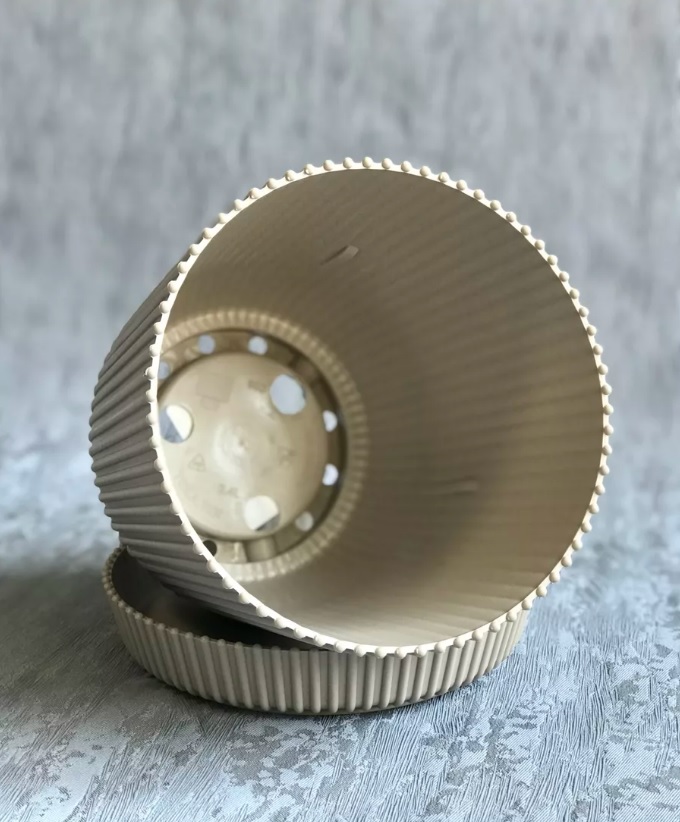 Кашпо пластм. "Gaufre" 1л d верха 115мм h115мм с поддоном Латте 801--42 (Tek.A.Tek) *1/40