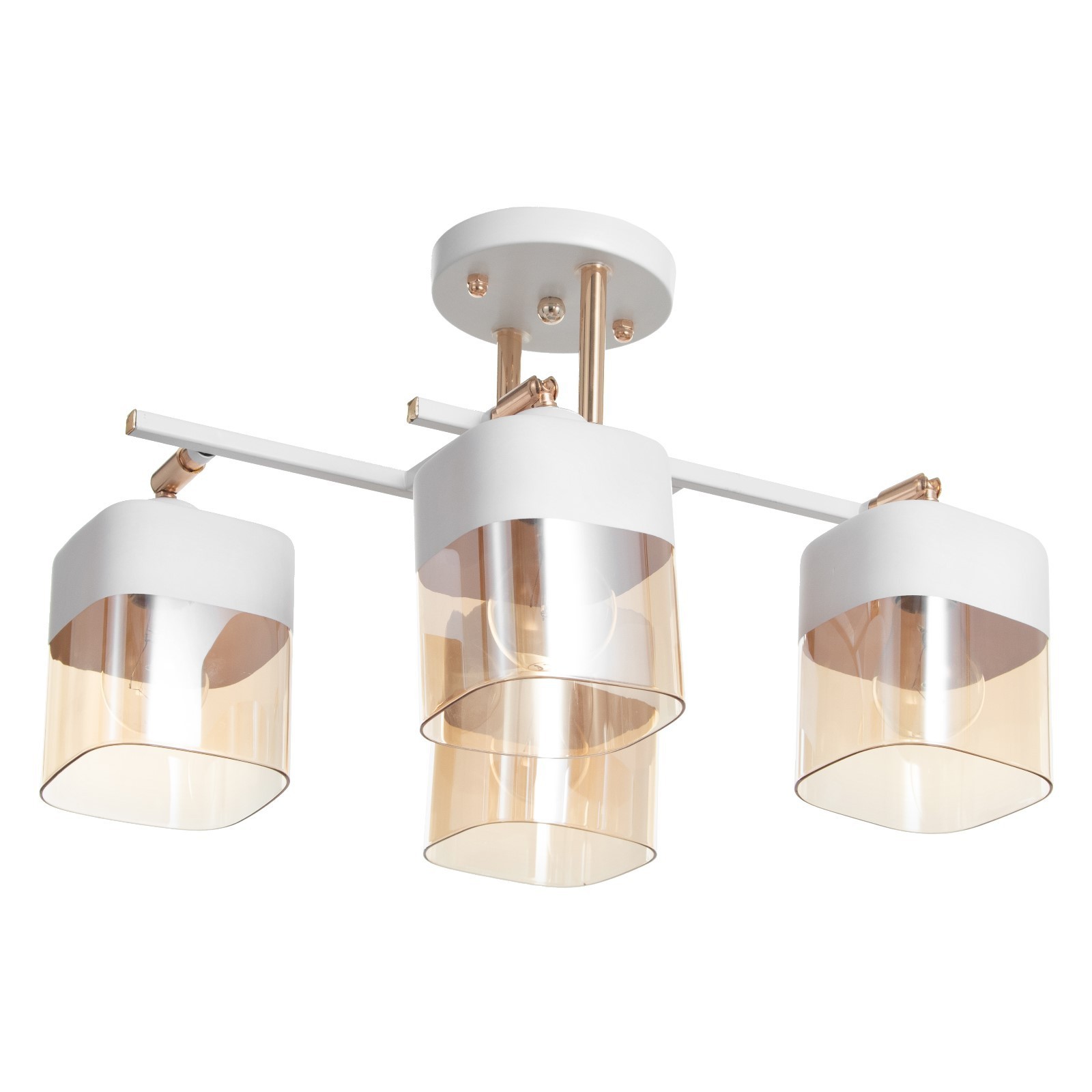 Люстра "Камелия" 4хЕ27 40Вт бело-золотой 56х56х27см 9408299  S=12м2