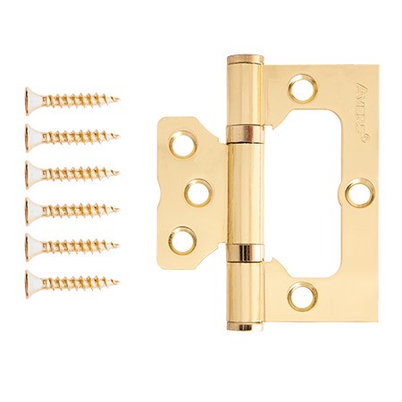 Петля без врезки 75*63*2,5мм ЗОЛОТО G (комплект 2шт.) AVERS *1/12/72 Петля без врезки 75*63*2,5мм ЗОЛОТО G (комплект 2шт.) AVERS *1/12/72