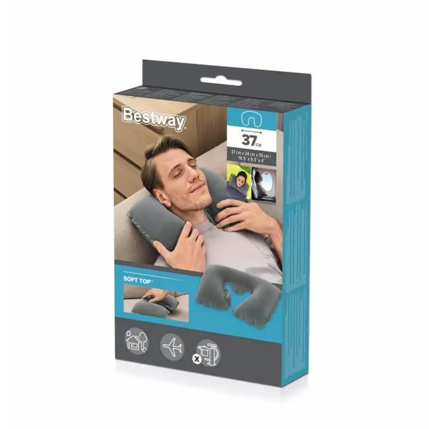 Подушка для шеи надувная BESTWAY Neck Rest, 37x24 см, цвет микс