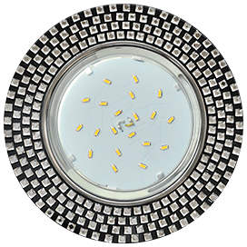 Светильник встраиваемый GX53 H4 5319 Ecola Glass Круг мозайка черный/хром FX53RMECB *10/30