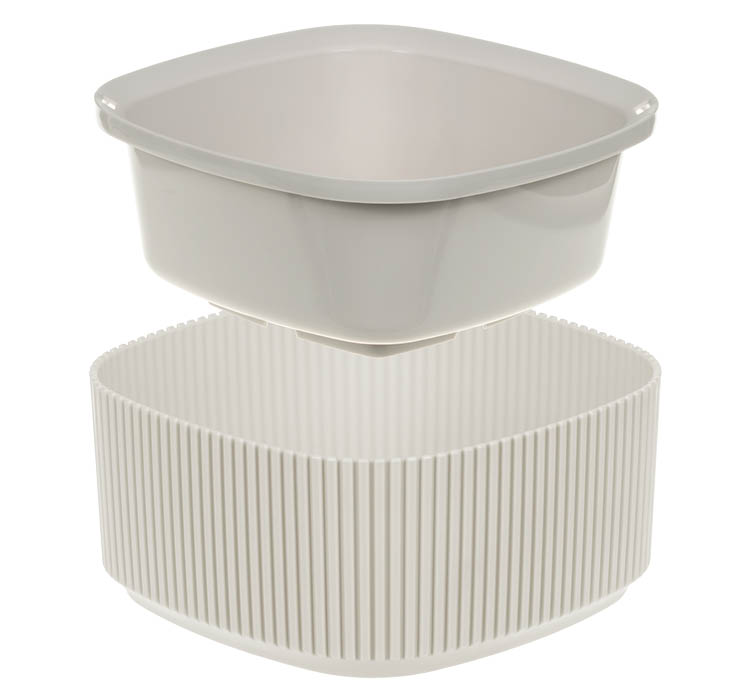 Кашпо пластм. "Стрип" 0,9л 165х165мм h75мм со вставкой Кремовый М3249 ("М-Пластика") *1/16 Кашпо пластм. "Стрип" 0,9л 165х165мм h75мм со вставкой Кремовый М3249 ("М-Пластика") *1/16