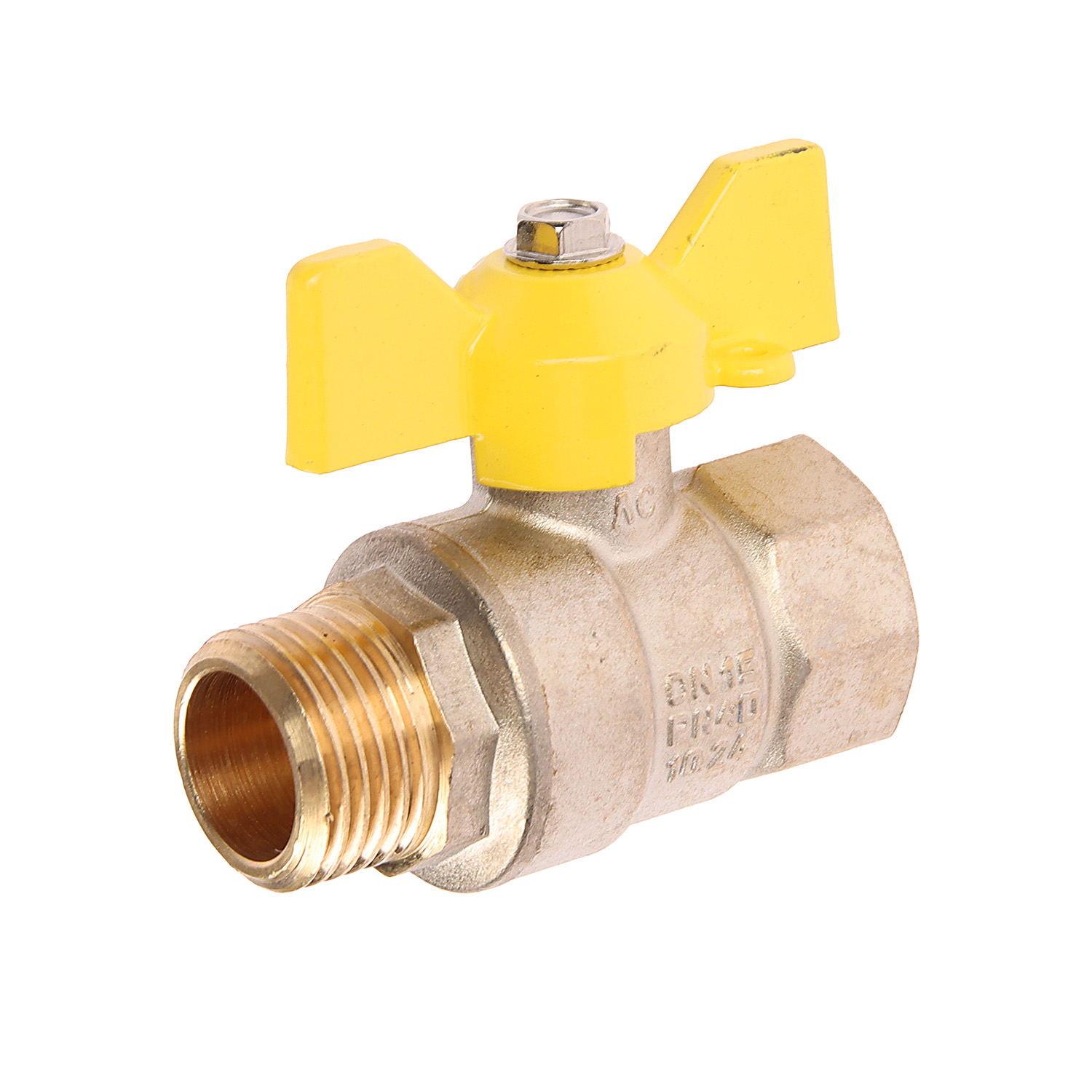 Кран шаровый 1/2" (Ø15) ГАЗОВЫЙ М/П бабочка GAZ LD Pride 47.15. (аналог ЖЗ72) *1/30