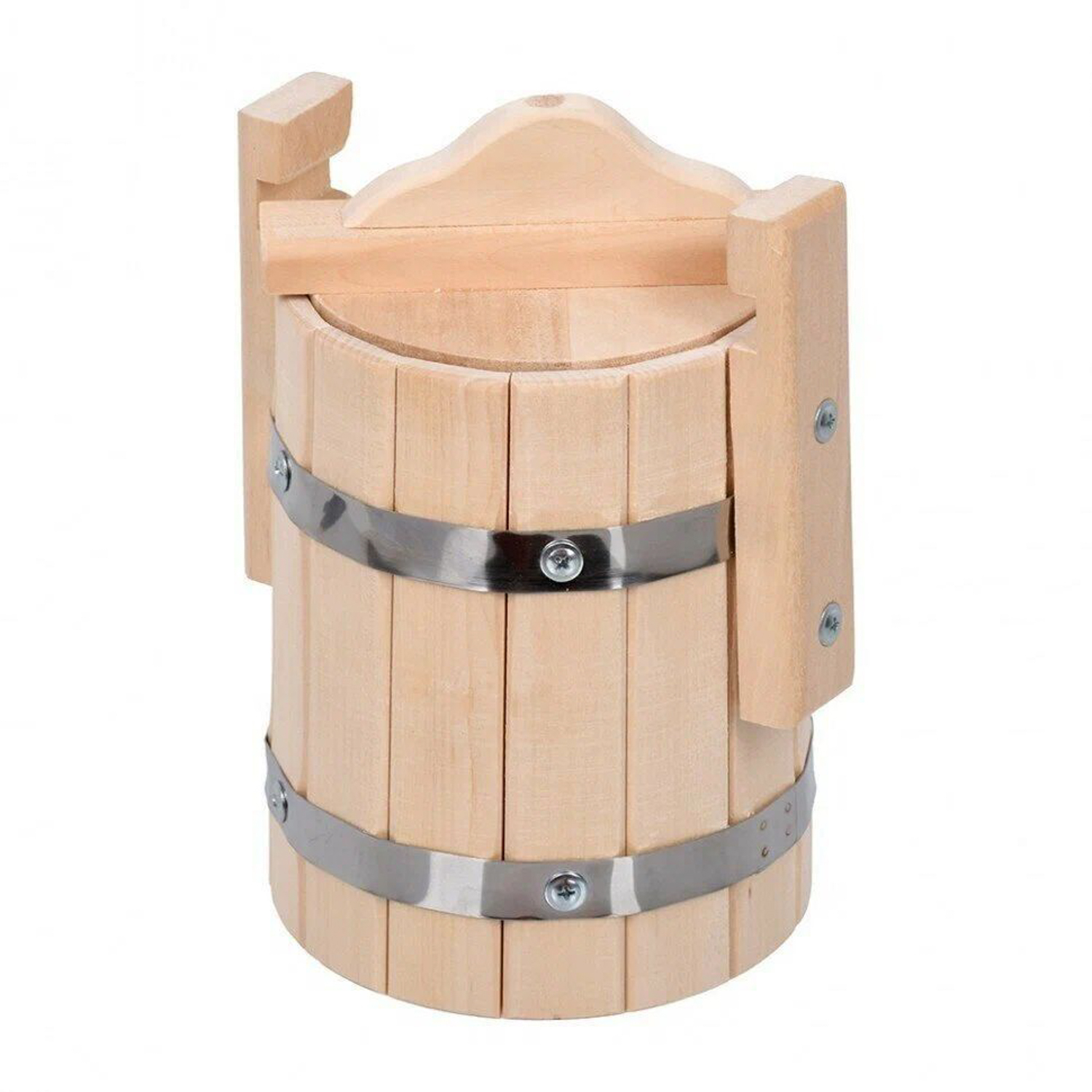 Бондарное ведёрко для хранения, 1 л, с крышкой, липа "Банные штучки" в терм./ 1