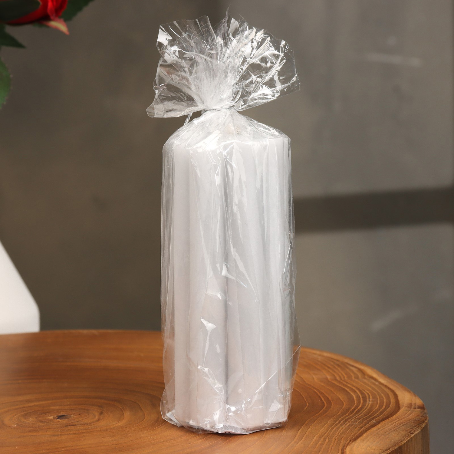 Свеча-цилиндр "Четырехлистник", 4,5х10,5 см, серая, 6 ч 9889562