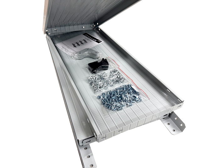 Стеллаж металл. "Steller" выс.1,95м, шир.1,0м, гл.0,4м, 4полки (мах нагр.на полку 100кг), Серый *1