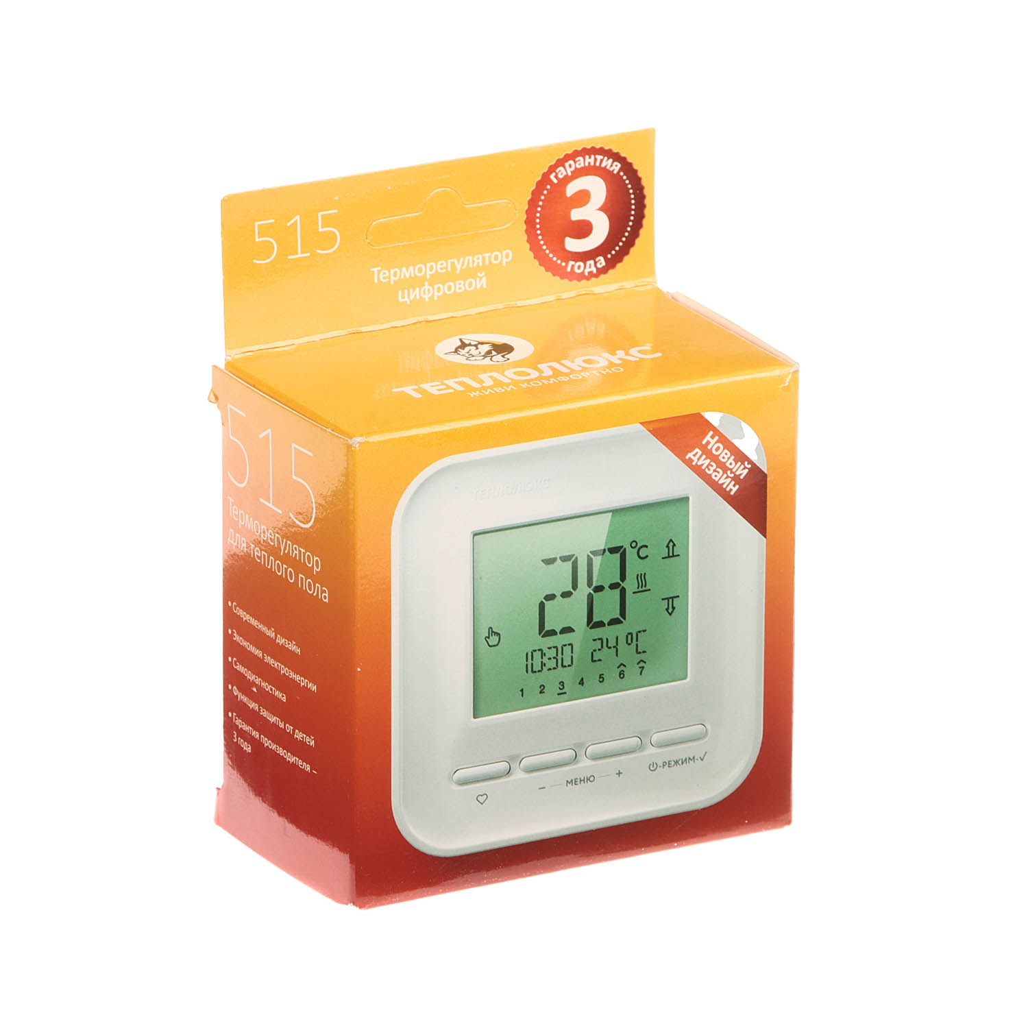 Терморегулятор Теплолюкс 515, электронный, белый