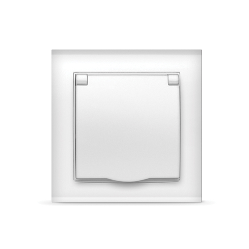 Розетка Бриллиант СП 1-мест. белая сз с крышкой 16А IP20 UNIVersal 7947649 *10100