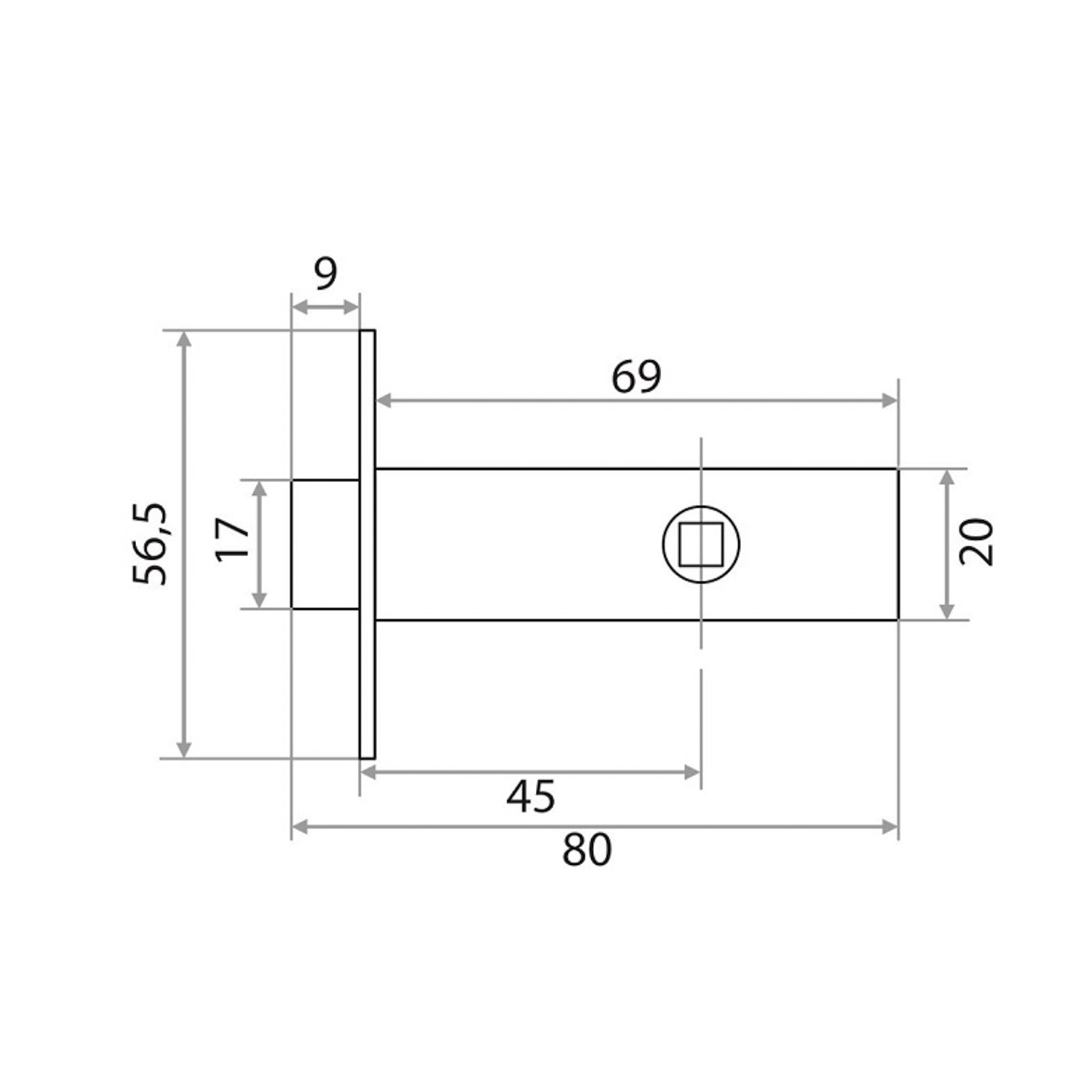 Защелка врезная  п/ручку ХРОМ БЕСШУМНАЯ овальная 6-45 Trodos *1/100