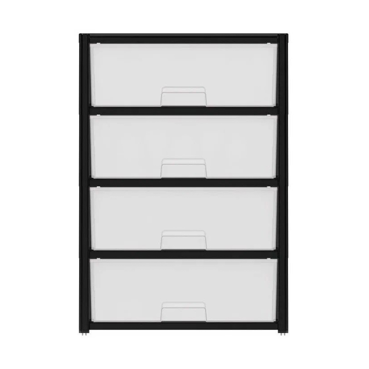Комод пластм. "Колорит" 4 ящика 810х560х390мм Черный/Прозрачн. М8763 (ЗПИ "Альтернатива") *1