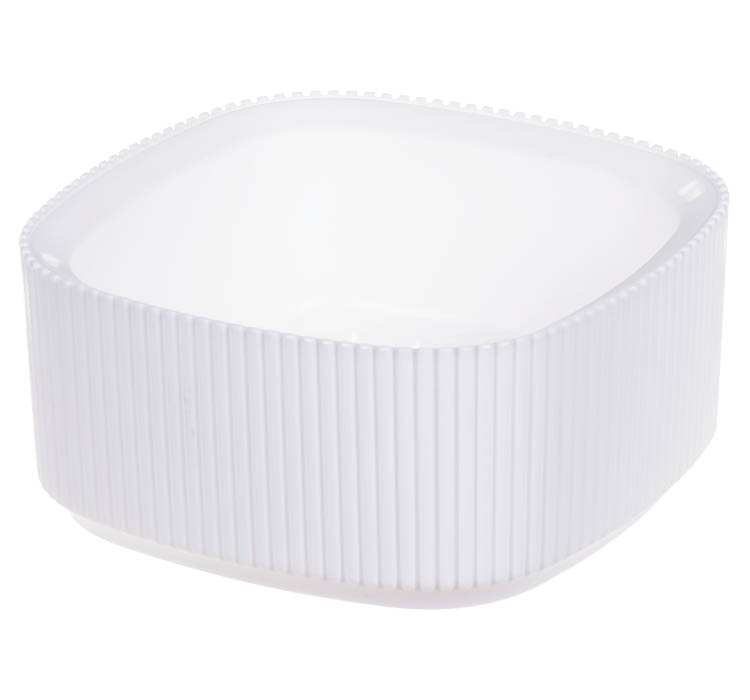 Кашпо пластм. "Стрип" 0,9л 165х165мм h75мм со вставкой Белый М3249 ("М-Пластика") *1/16