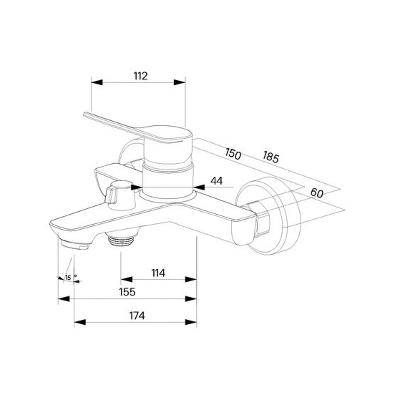 Смеситель для ванны Milardo Enjoy, хром глянцевый ENJSB00M02 *1