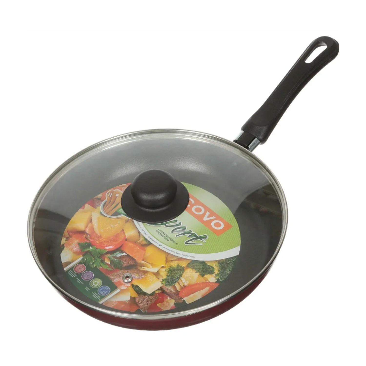 Сковорода алюм.а/приг.  Scovo "Hi-Blackl" d26см Стекл.кр. HB-010 (з-д "Сково") *1/6