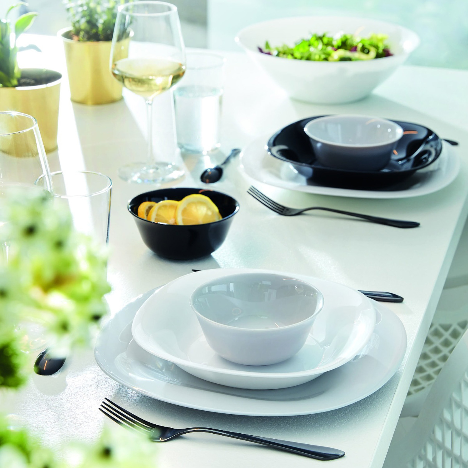 яяяСалатник стекло Luminarc "Carine Granit" d12см Серый N6615 *6/24