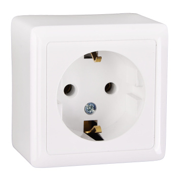 Розетка "Хит" ОП 1-мест. белая з/к 16А РА16-133-б *10/132