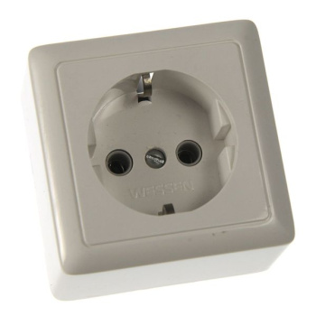Розетка "Хит" ОП 1-мест. белая з/к 16А РА16-133-б *10/132