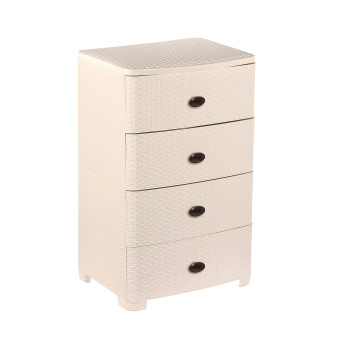 Комод пластм. "Плетенка" 4 ящика 875х555х445мм Сл.кость М4059 (ЗПИ "Альтернатива") *1