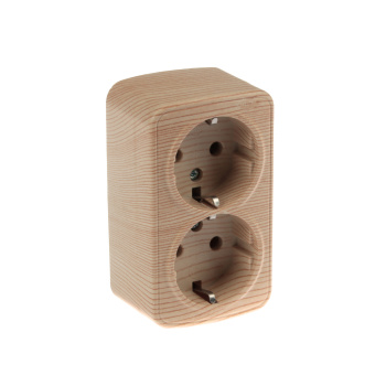 Розетка Дача ОП 2-мест. сосна сз А16 Народная SQ1824-0040