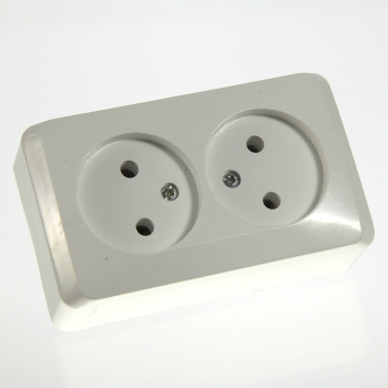 Розетка "Этюд" ОП 2-мест. белая РА16-005 *8/16/128