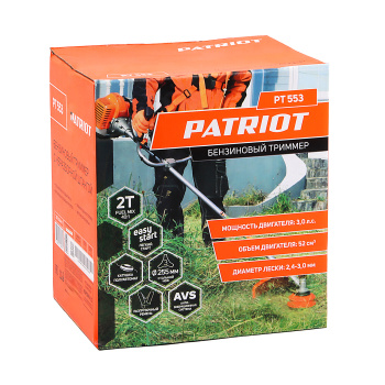 Триммер бензиновый 2Т 3л.с 52см3 шир.скаш44см леска 3мм нож 25,5см PATRIOT PT 553 1+1 *1 Триммер бензиновый 2Т 3л.с 52см3 шир.скаш44см леска 3мм нож 25,5см PATRIOT PT 553 1+1 *1