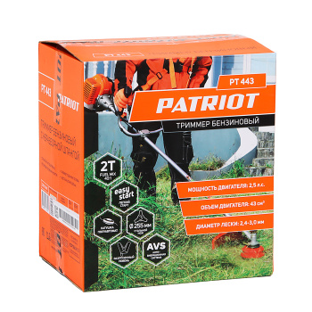 Триммер бензиновый 2Т 2,5л.с 43см3 шир.скаш44см леска 3мм нож 25,5см PATRIOT PT 443 The One 1+1 *1 Триммер бензиновый 2Т 2,5л.с 43см3 шир.скаш44см леска 3мм нож 25,5см PATRIOT PT 443 The One 1+1 *1