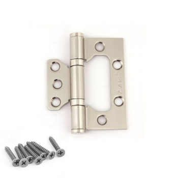 Петля без врезки 75*63*2,5мм НИКЕЛЬ матовый NIS (комплект 2шт.) AVERS *1/12/72