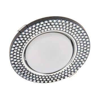 Светильник встраиваемый GX53 H4 5319 Ecola Glass Круг мозайка черный/хром FX53RMECB *10/30