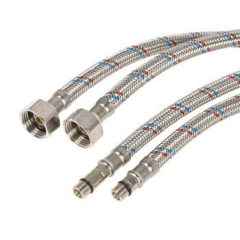 Шланг соединительный к смесителю 40 см нерж.сталь VALFEX М10*18-1/2" уп.2шт *1/100