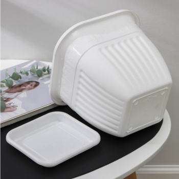 Кашпо пластм. "Лозанна" 5,0л Квадр. 220х220мм h195мм с поддоном Белый М1618 *1/20