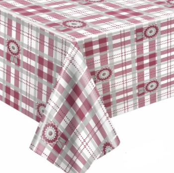 Клеёнка на нетканой основе "Мажор" "Шотландка" розово-серая с белым 1,35м 641/22 "Колорит"*20