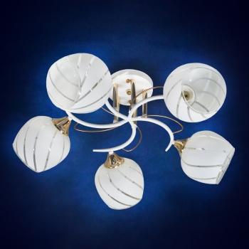 Люстра Verner Lighting А2968/5, 40 Вт, Е27, 5 ламп, белый/хром