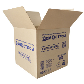Коробка из гофрокартона ДомоСтрой, 500х500х500 мм, с полуручками