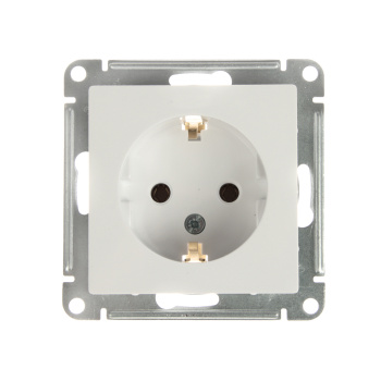 Механизм розетки "ATLAS DESIGN" 1-м белый c заземлением 16А SchE ATN000143   *20/160
