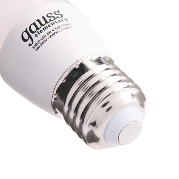 Лампа светодиодная Gauss Elementary, Е27, свеча, 8 Вт, 540 Лм, 4000 К, нейтральный белый