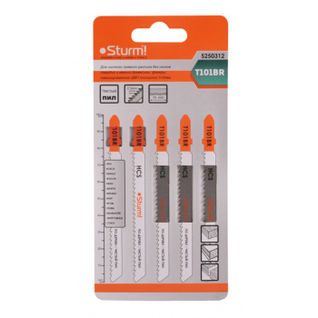 Пилки для лобзика 5шт. по ламинату STURM (арт.5250312) чист.рез 3-30мм *10/50