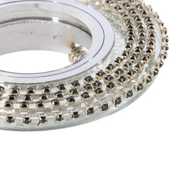 Светильник встраиваемый MR16 DL1662 GU5.3 Ecola Glass Стекло Круг стразы хром FW16RGECB *10/50