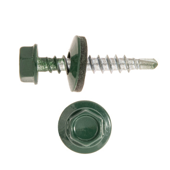 Саморез кровельный 4.8х29 мм BROZEX, RAL 6005, оцинкованная сталь