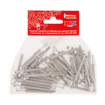 Дюбель с шурупом BROZEX 6,0*60 пакет (50шт) *1/20