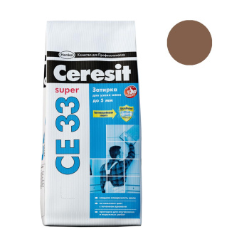Затирка для швов 2 кг Церезит CE 33, сиена