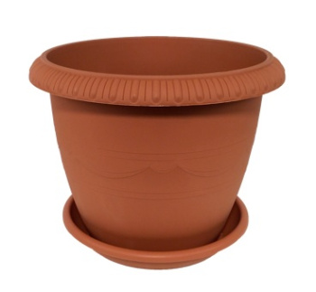Кашпо пластм. "Lе Jardin" 9.5л, d верха 300мм h240мм с поддоном Терракот 104-4 (Tek.A.Tek)*1/12