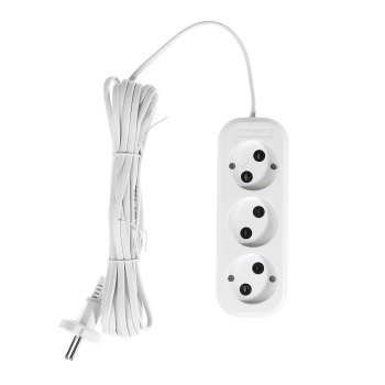 Удлинитель бытовой UNIVersal У6-639, 3 розетки, 5 м, ШВВП,  2х0,75 мм2, 1300 Вт, без заземления