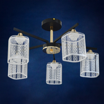 Люстра Verner Lighting N4092/5, 40 Вт, E27, 5 ламп, черный