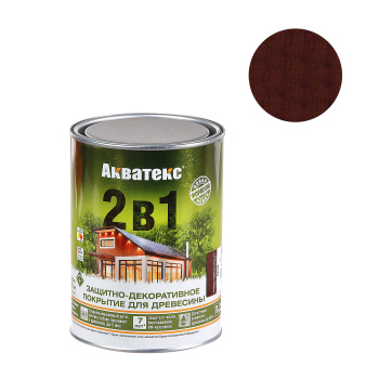 Защитно-декоративное покрытие 0.8 л для древесины АКВАТЕКС 2 в 1, алкидное, орех