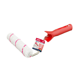 Валик-миди 160мм в сборе д/работ с водными ЛКМ,d-25мм,ворс9мм,ручка30см,полиэстр (Акор) *1/35